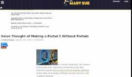 
							         Valve Thought of Making a Portal 2 Without Portals | The Mary Sue								  
							    