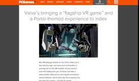 
							         Valve's bringing a “flagship VR game” and a Portal-themed ...								  
							    