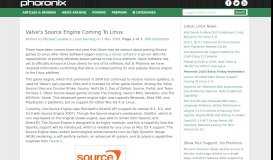 
							         Valve's Source Engine Coming To Linux - Phoronix								  
							    