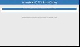 
							         Van Alstyne ISD 2018 Parent Survey								  
							    