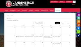 
							         VandenBerge Middle School / Calendar - ISD 728								  
							    