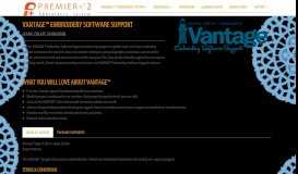 
							         VANTAGE™ Embroidery Software Support - PREMIER+™ 2 ...								  
							    