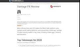 
							         Vantage FX Review - ForexBrokers.com								  
							    