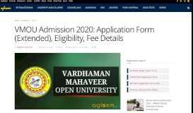 
							         Vardhman Mahaveer Open University Admission January 2019: Date ...								  
							    