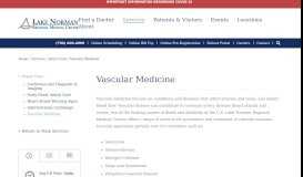 
							         Vascular Medicine | Mooresville, NC | Lake Norman Regional Medical ...								  
							    