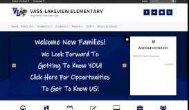 
							         Vass-Lakeview Elementary / Homepage								  
							    