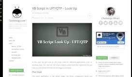 
							         VB Script in UFT/QTP - Look Up - TestNBug								  
							    