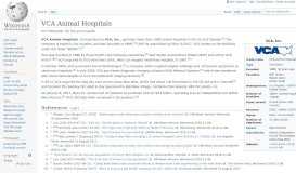 
							         VCA Animal Hospitals - Wikipedia								  
							    