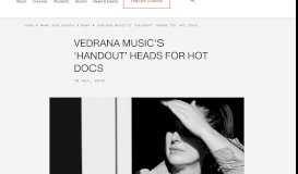 
							         Vedrana Music's 'Handout' Heads for Hot Docs | Australian Film ...								  
							    