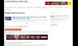 
							         Vegas Rush Casino | Casino Bonus Codes 365								  
							    