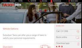 
							         Vehicle Options | Suburban Taxis Adelaide | Cabs								  
							    