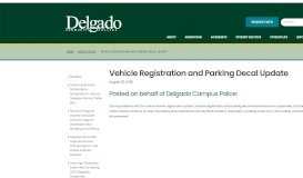 
							         Vehicle Registration and Parking Decal Update - Delgado Community ...								  
							    