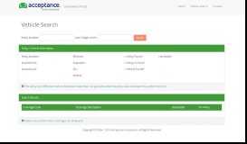 
							         Vehicle Search - Lienholder Portal - Acceptance Insurance								  
							    