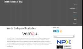 
							         Vembu - Derek Seaman's IT Blog								  
							    