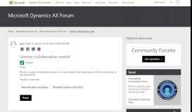 
							         Vendor collaboration portal - Microsoft Dynamics AX Forum ...								  
							    