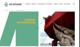 
							         Vendor Information - BW Offshore								  
							    