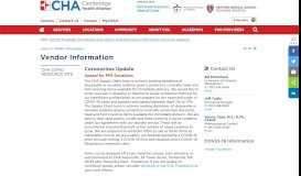 
							         Vendor Information - Cambridge Health Alliance								  
							    