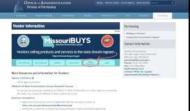 
							         Vendor Information | Office of Administration - Missouri Office of ...								  
							    