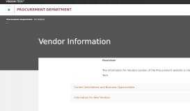 
							         Vendor Information | Procurement | Virginia Tech								  
							    