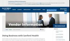 
							         Vendor Information | Sanford Health								  
							    