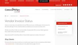 
							         Vendor Invoice Status | ConocoPhillips Canada								  
							    