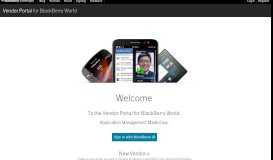 
							         Vendor Portal for BlackBerry App World - BlackBerry World								  
							    