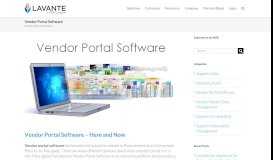 
							         Vendor Portal Software - Here and Now - Lavante								  
							    