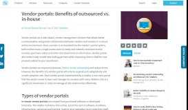 
							         Vendor portals: Benefits of outsourced vs. in-house | SPS Commerce								  
							    