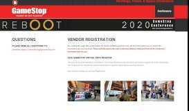
							         Vendor Registration - 2019 GME Conference - GameStop								  
							    