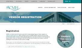 
							         Vendor Registration - ACMH								  
							    