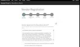 
							         Vendor Registration - Vendor Portal for BlackBerry World™								  
							    
