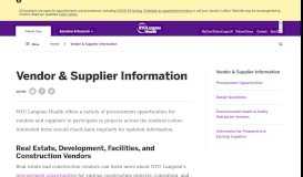 
							         Vendor & Supplier Information | NYU Langone Health								  
							    