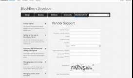 
							         Vendor Support - BlackBerry Developer								  
							    