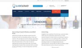 
							         Vendors - LabCloud								  
							    