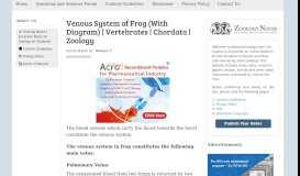 
							         Venous System of Frog (With Diagram) | Vertebrates | Chordata ...								  
							    