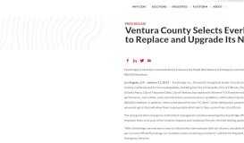 
							         Ventura County Selects Everbridge SmartGIS(TM) to Replace and ...								  
							    