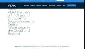 
							         VERA Partners with Okta and Dropbox To Secure Access to ...								  
							    