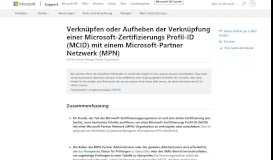 
							         Verbinden und Abtrennen von MCP-ID zu oder von ... - Microsoft Support								  
							    