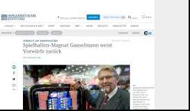 
							         Verdacht auf Manipulation: Spielhallen-Magnat Gauselmann weist ...								  
							    