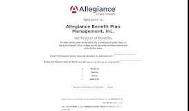 
							         Verification Of Benefits - Allegiance Benefit Plan Management								  
							    