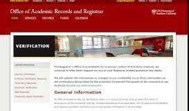 
							         Verification - Office of Academic Records and Registrar - University of ...								  
							    