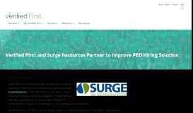 
							         Verified First and Surge Resources Partner to Improve PEO Hiring ...								  
							    
