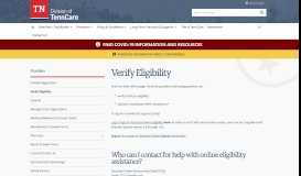 
							         Verify Eligibility - TN.gov								  
							    