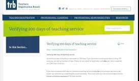 
							         Verifying 200 days of teaching service - Teachers Registration ...								  
							    