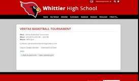 
							         Veritas Basketball Tournament | Whittier High School								  
							    