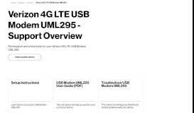 
							         Verizon 4G LTE USB Modem UML295 - Support ... - Verizon Wireless								  
							    