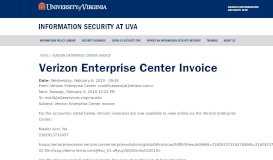 
							         Verizon Enterprise Center Invoice | Information Security at UVA, U.Va.								  
							    