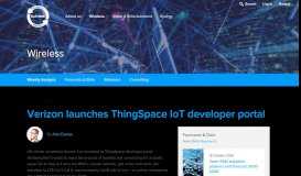 
							         Verizon launches ThingSpace IoT developer portal - Rethink								  
							    
