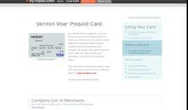
							         Verizon Visa ® Prepaid Card - MyPrepaidCenter.com								  
							    