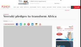 
							         Verraki pledges to transform Africa – Punch Newspapers								  
							    